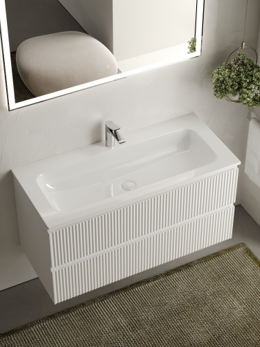 Тумба под раковину Sancos SNOB R SNR100W 100х45х50 подвесная цвет белый - фото 5